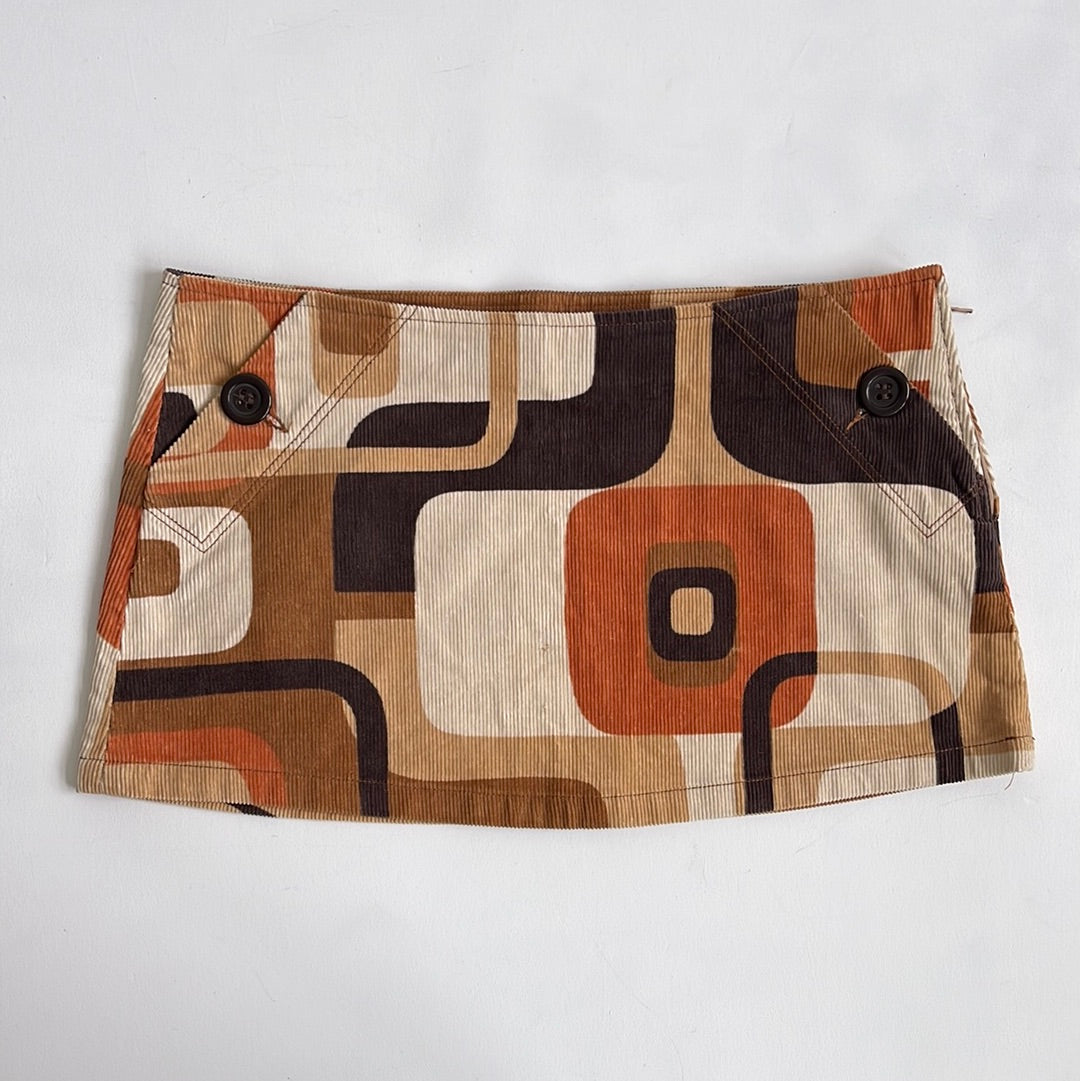 Boho cord 60’s mini skirt - Size L
