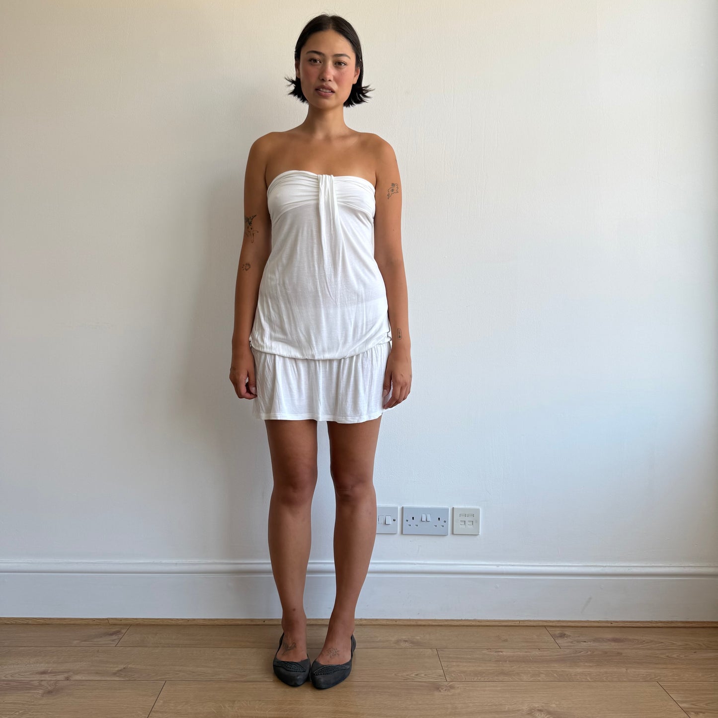 White bandeau bubble dress - Size S