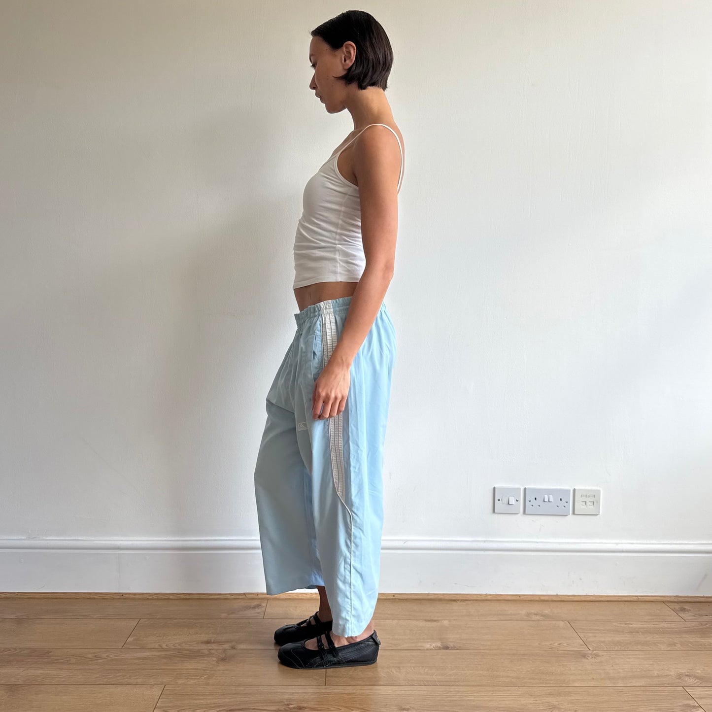 Baby blue Adidas capris - Size L