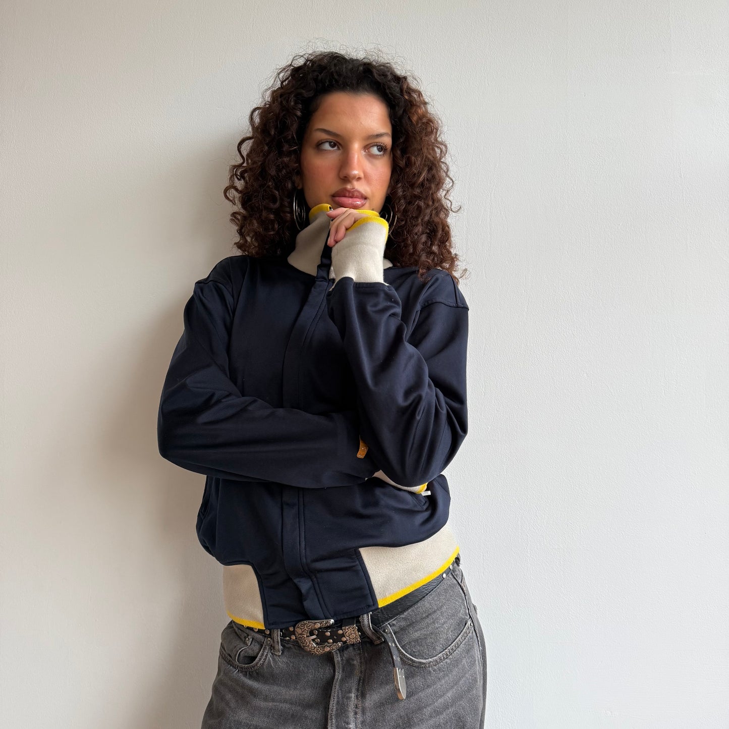 Navy Adidas track jacket - Size S