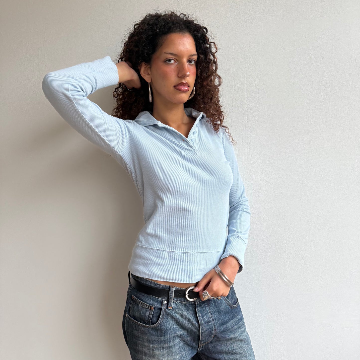 Blue hooded top - Size S/M