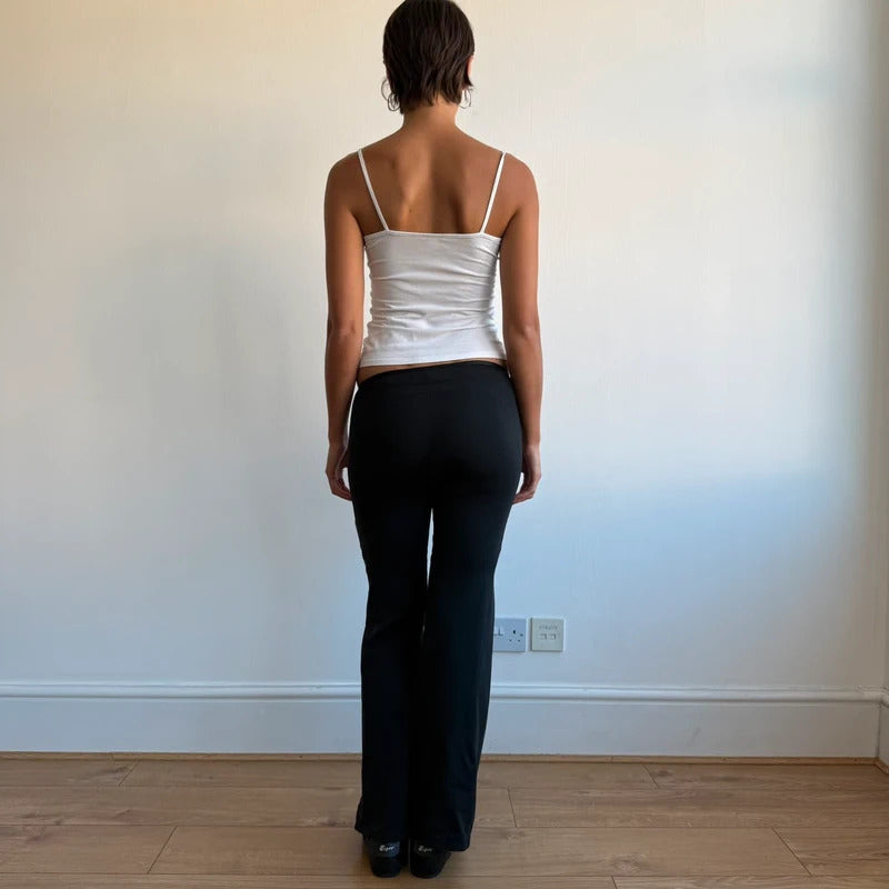 Black Adidas 3 stripe wide leg yoga pants - Size XXS/XS