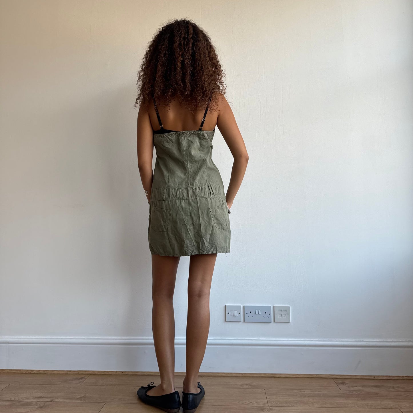 Khaki halter dress - Size M/L