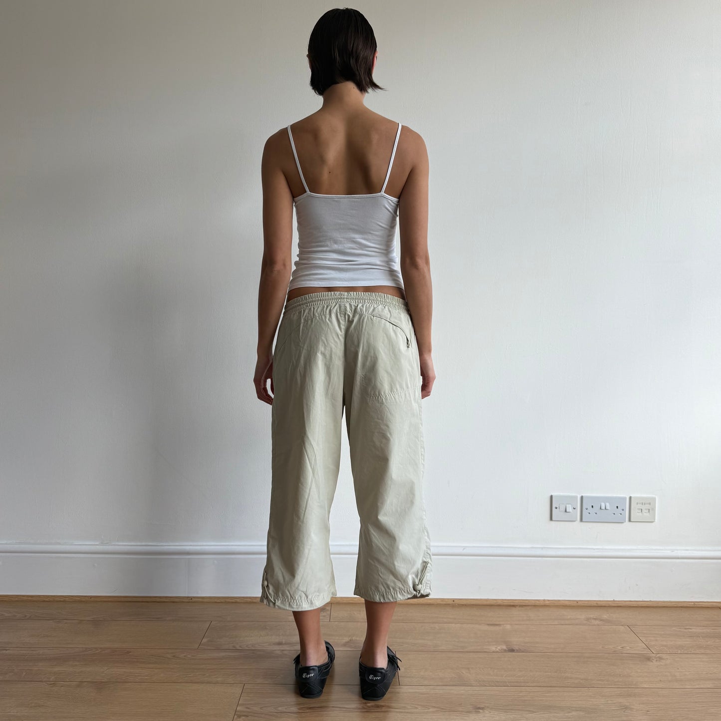 Beige Adidas cargo capris - Size S