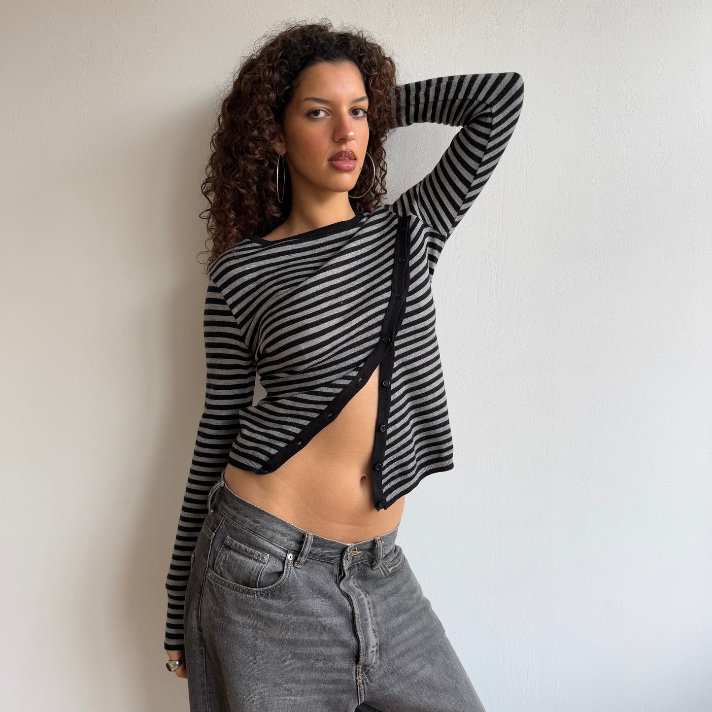 Striped button knit - Size S