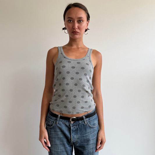 Grey polka dot tank top - Size S