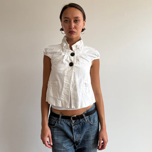 White short sleeve peacoat - Size S