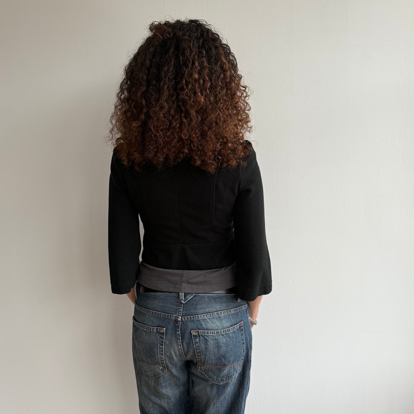 Black 3/4 sleeve peacoat - Size XS/S