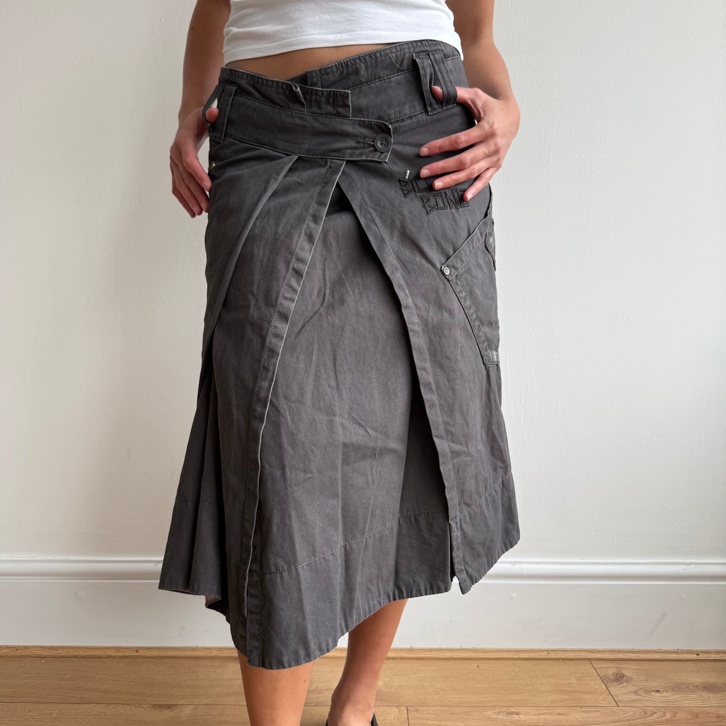 Brown wrap midi skirt - Size XS