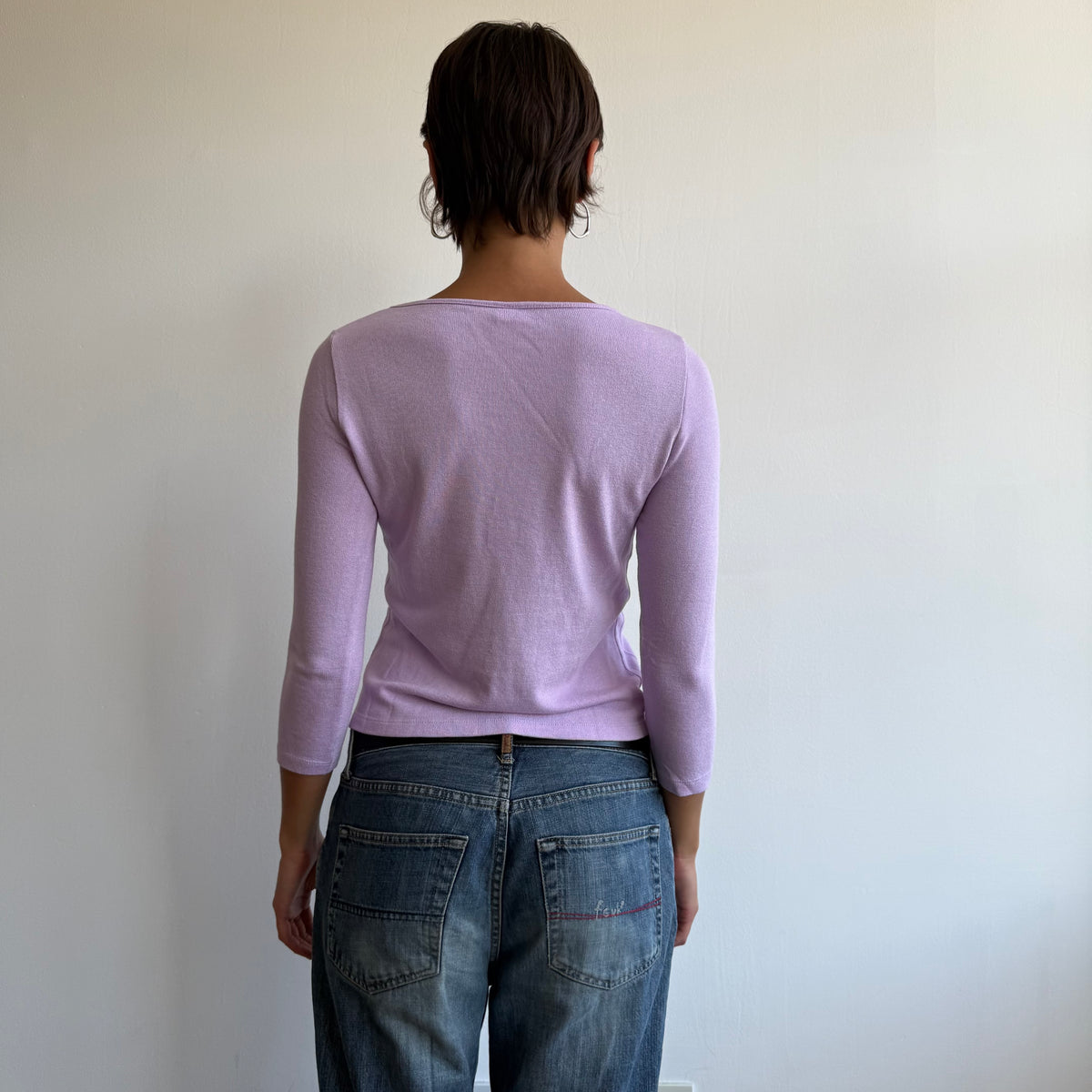 Lilac 3/4 sleeve knit top - Size S/M
