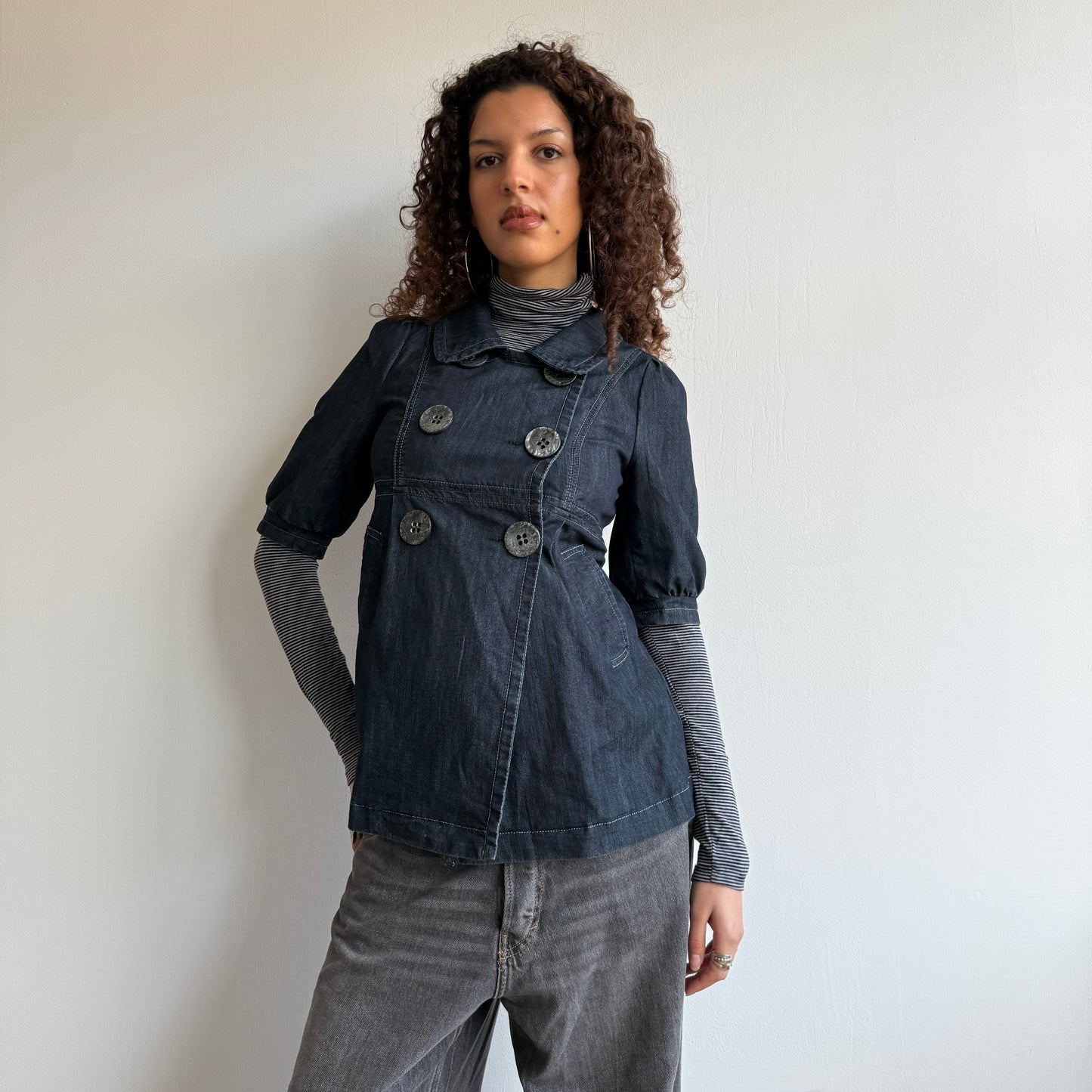 Denim peacoat - Size M