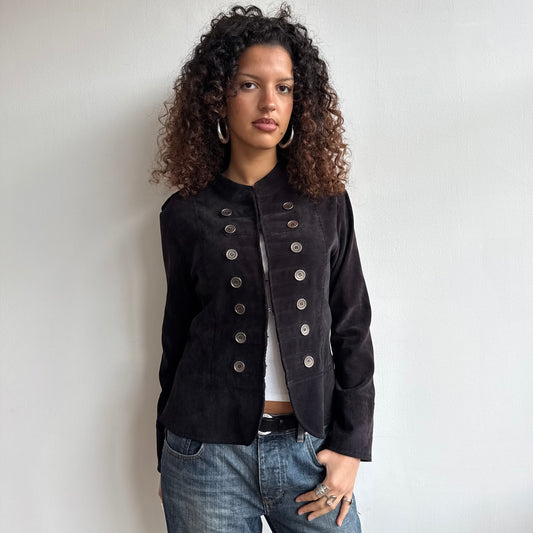 Velours black military jacket - Size M/L