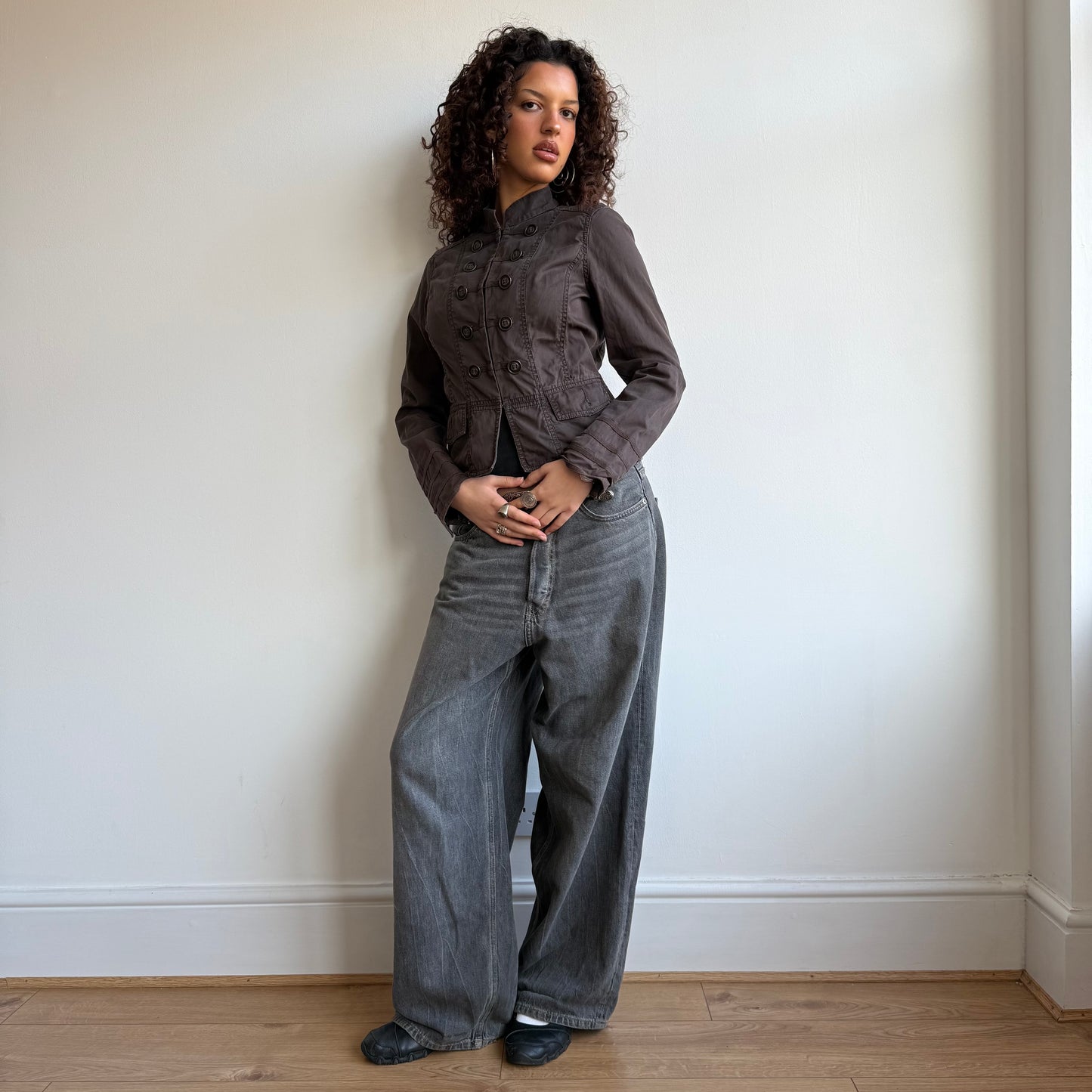 Brown military jacket - Size S