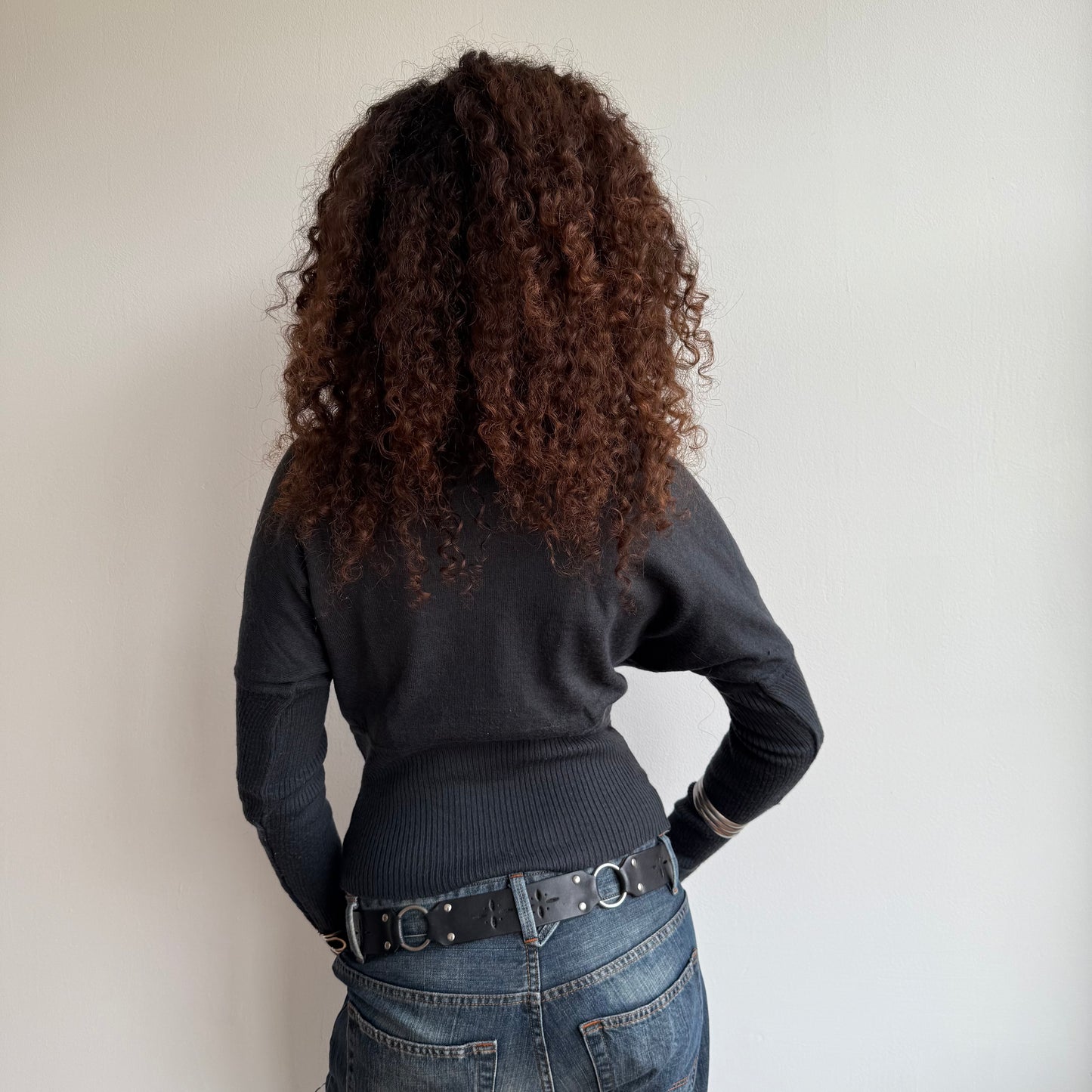Charcoal batwing roll neck - Size S