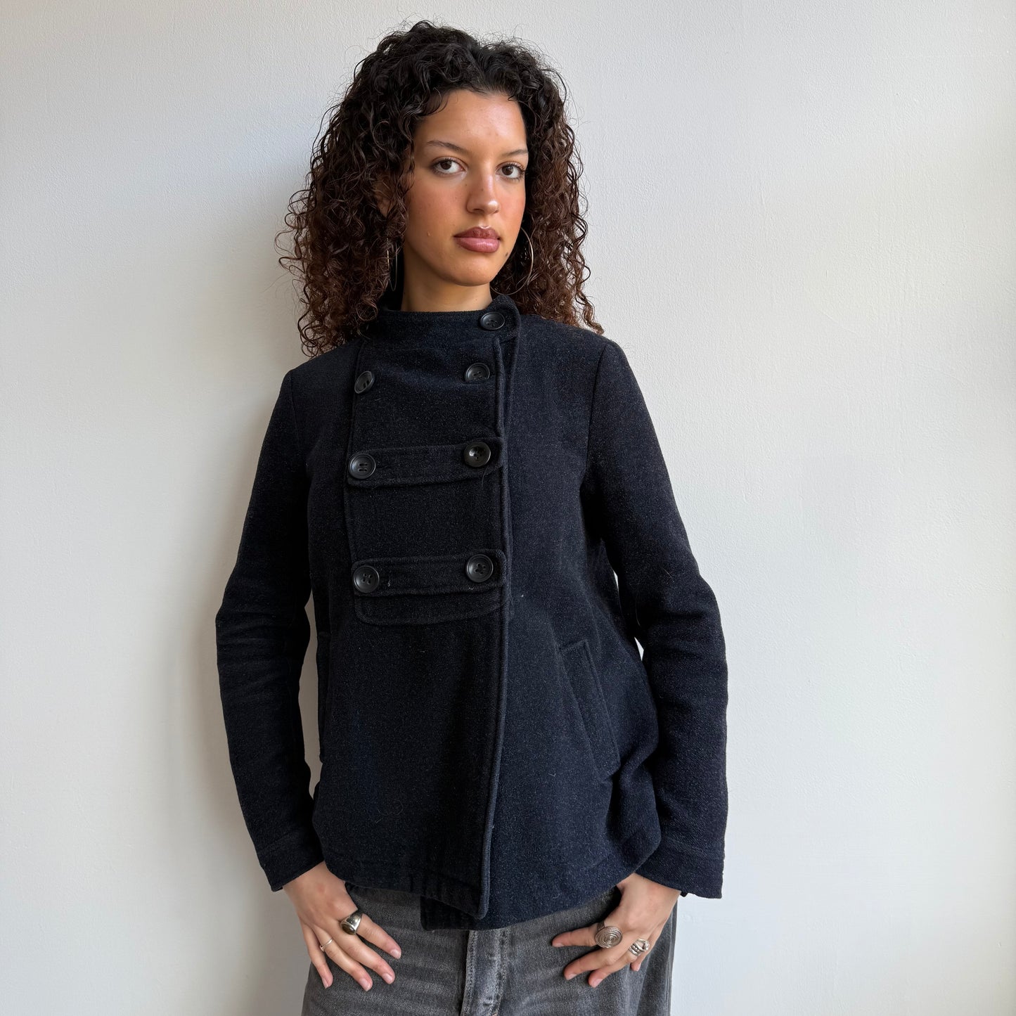 Dark grey peacoat - Size M