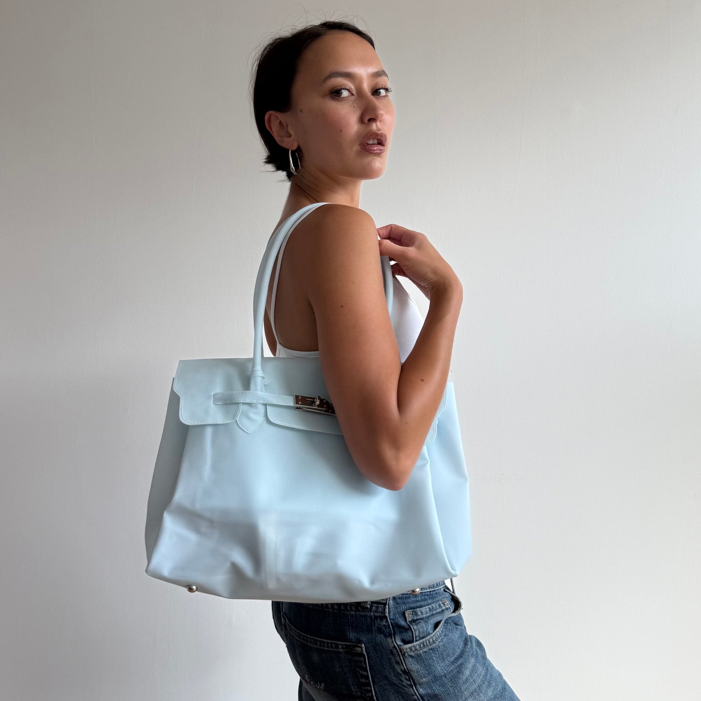 Baby blue jelly ‘firkin’ bag - One Size