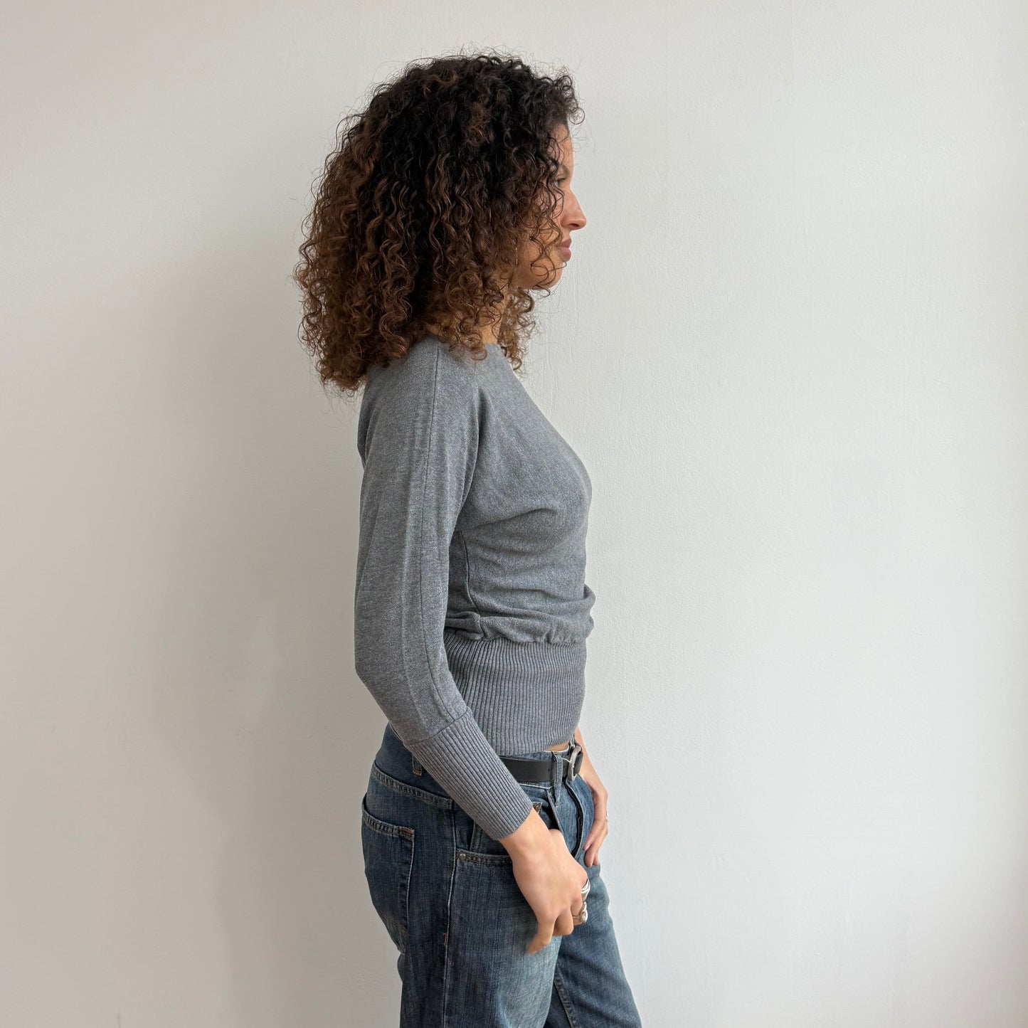 Charcoal grey batwing knit - Size XS/S