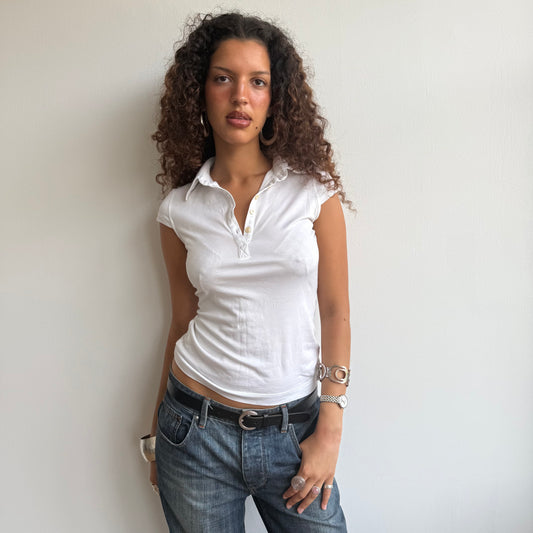 White Miss Sixty polo top - Size S