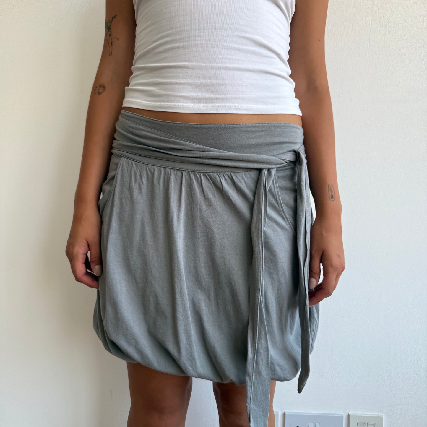 Grey midi bubble skirt - Size S