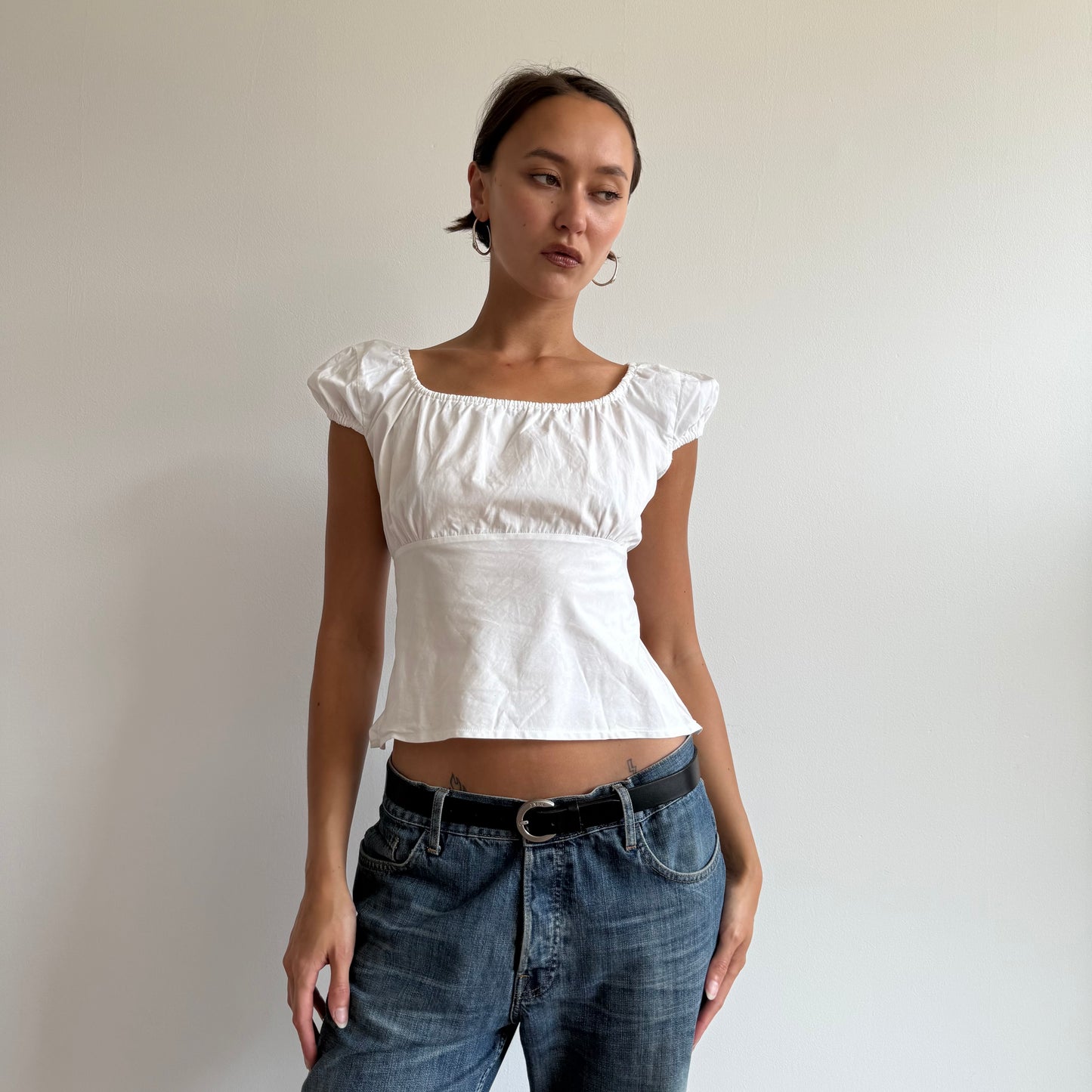 White backless milkmaid top - Size S/M