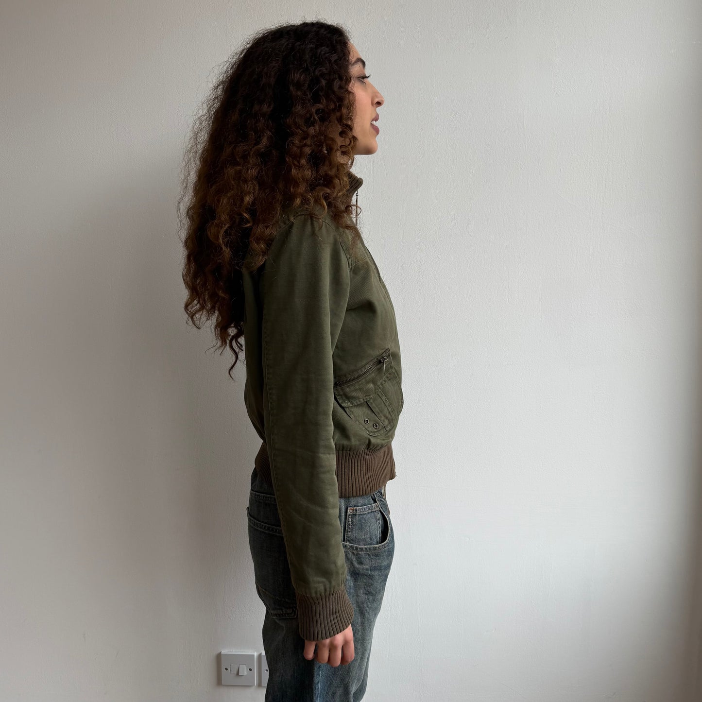 Khaki cargo bomber - Size M