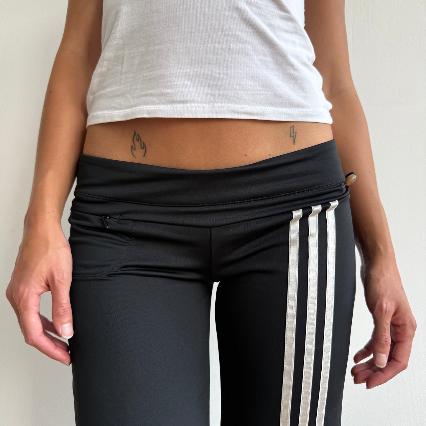 Adidas striped flared bead yoga pants- Size S