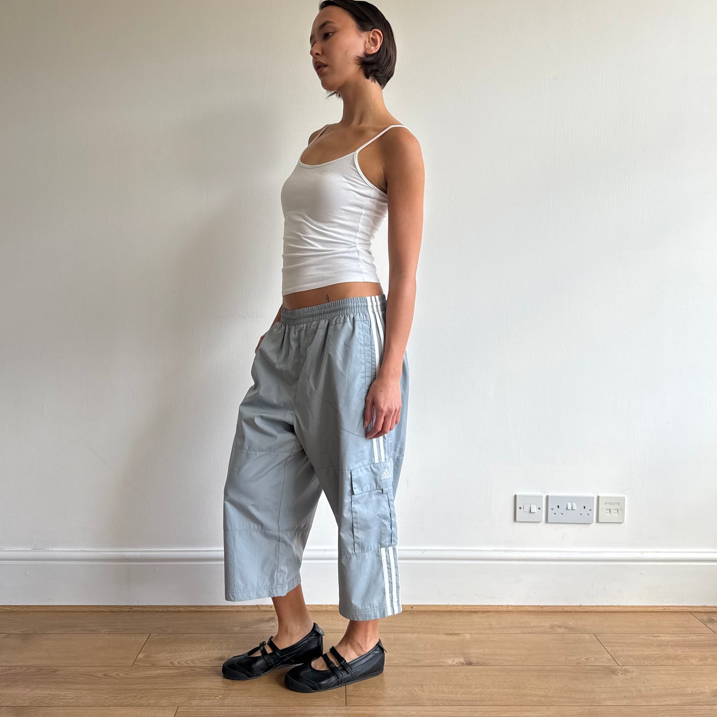 Grey Adidas cargo capris - Size S