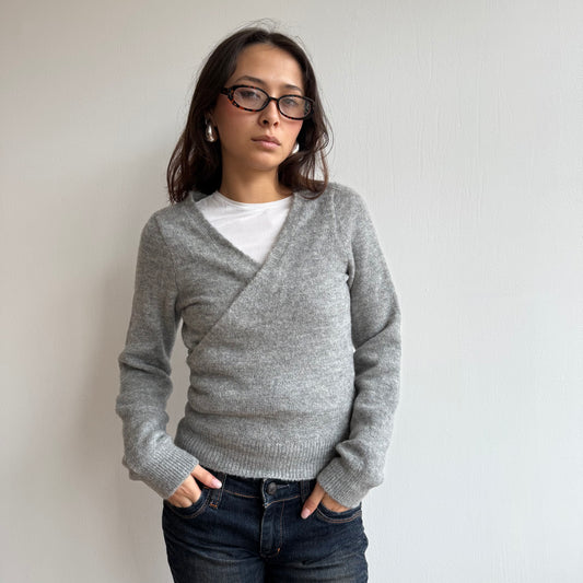Grey ballet wrap knit - Size S/M