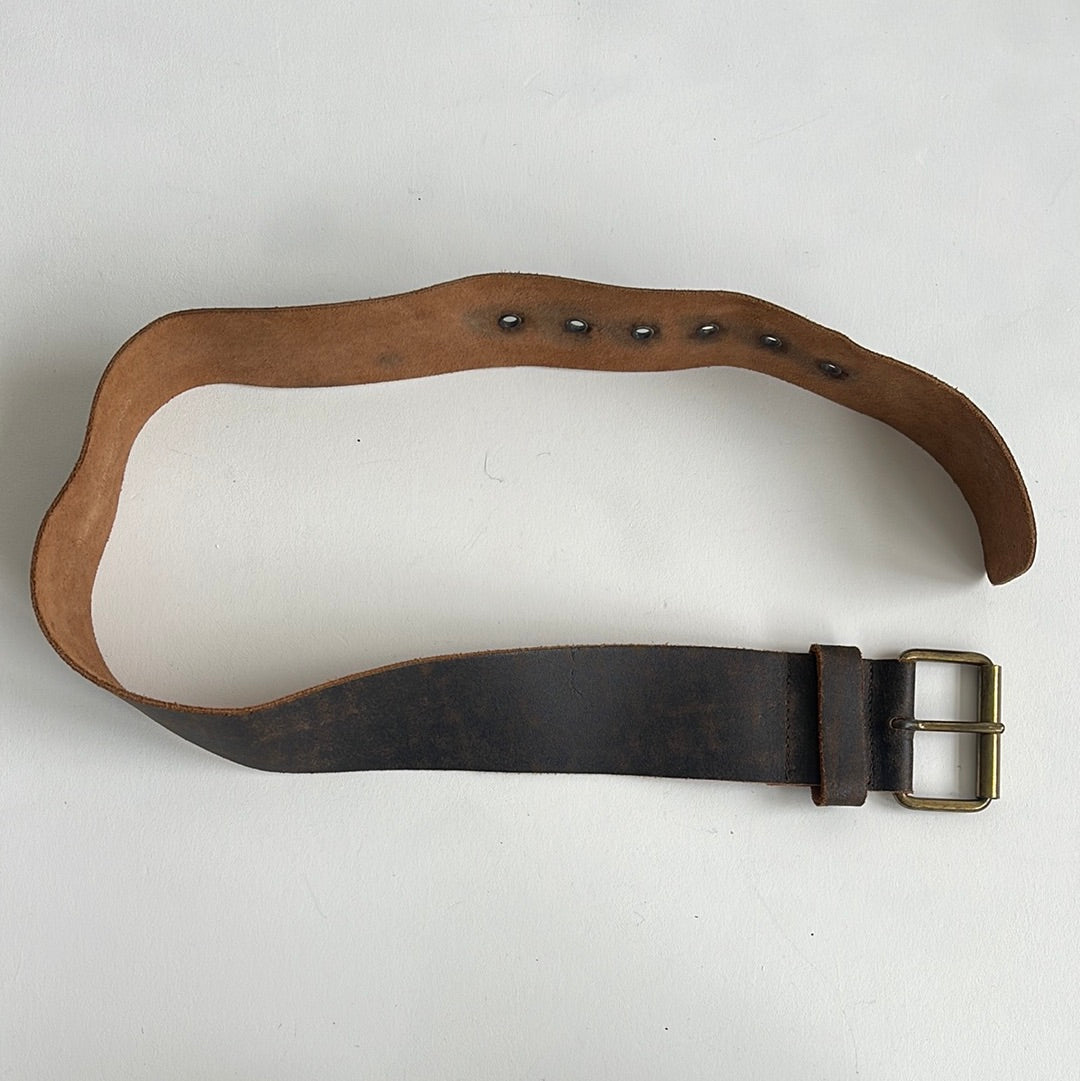 Brown leather belt - OS