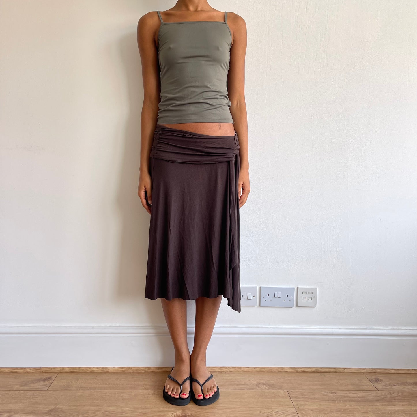 Brown Morgan ruched skirt - Size M