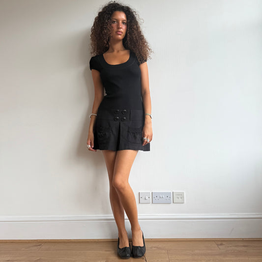 Morgan black peacoat dress - Size M