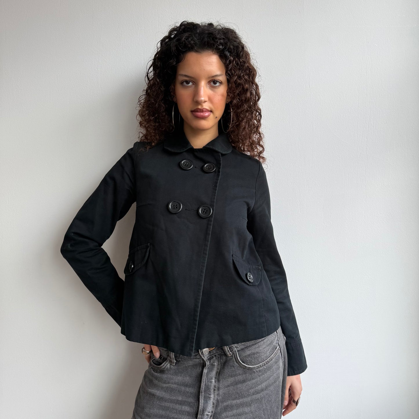 Black swing peacoat - Size S