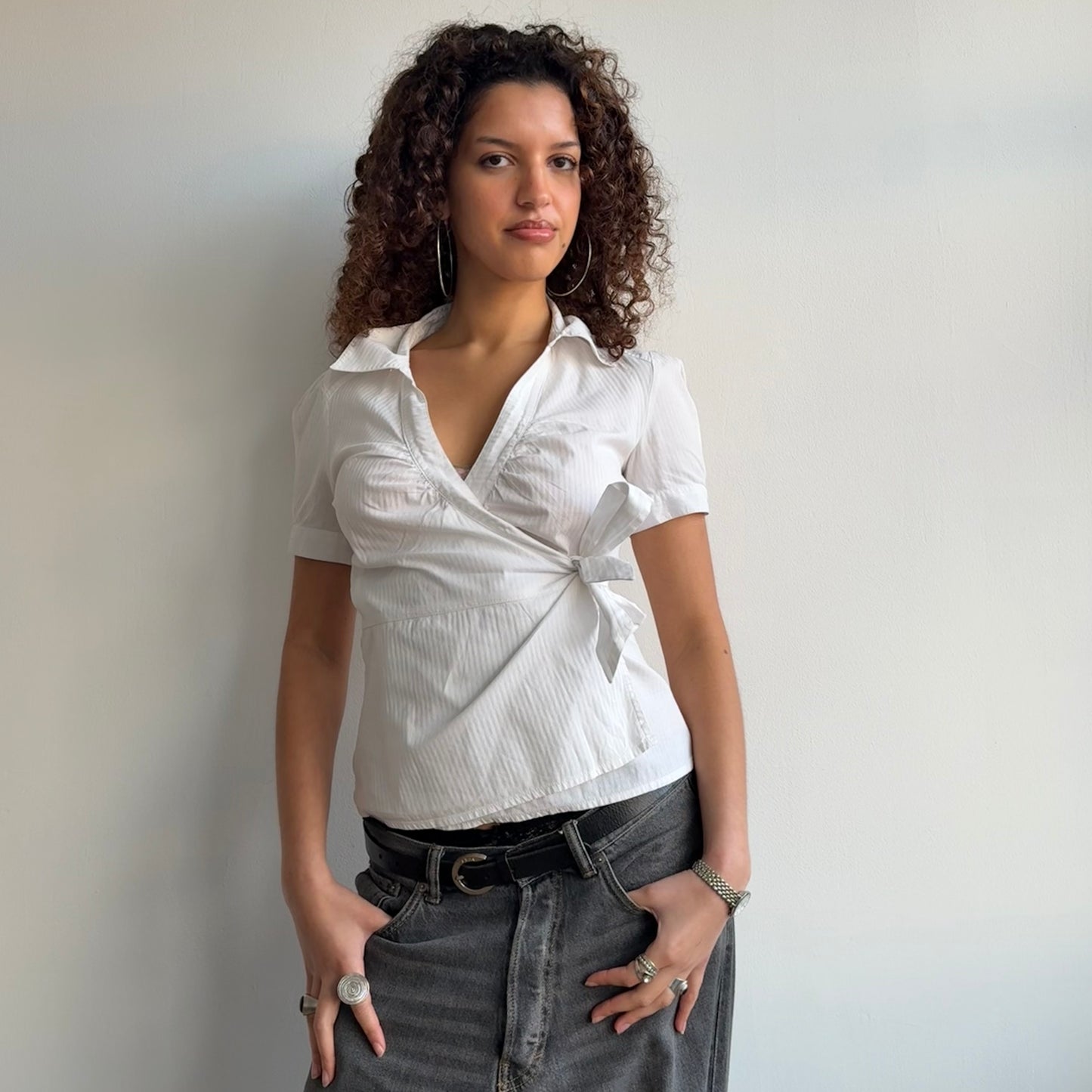 White wrap shirt - Size S