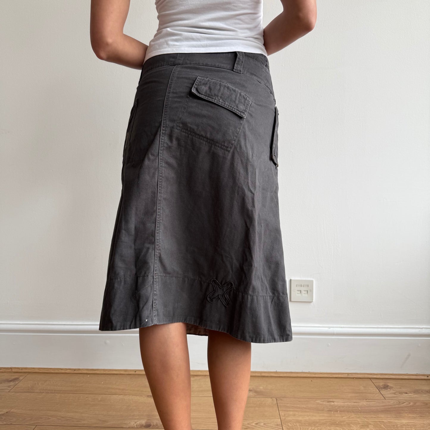 Brown wrap midi skirt - Size XS