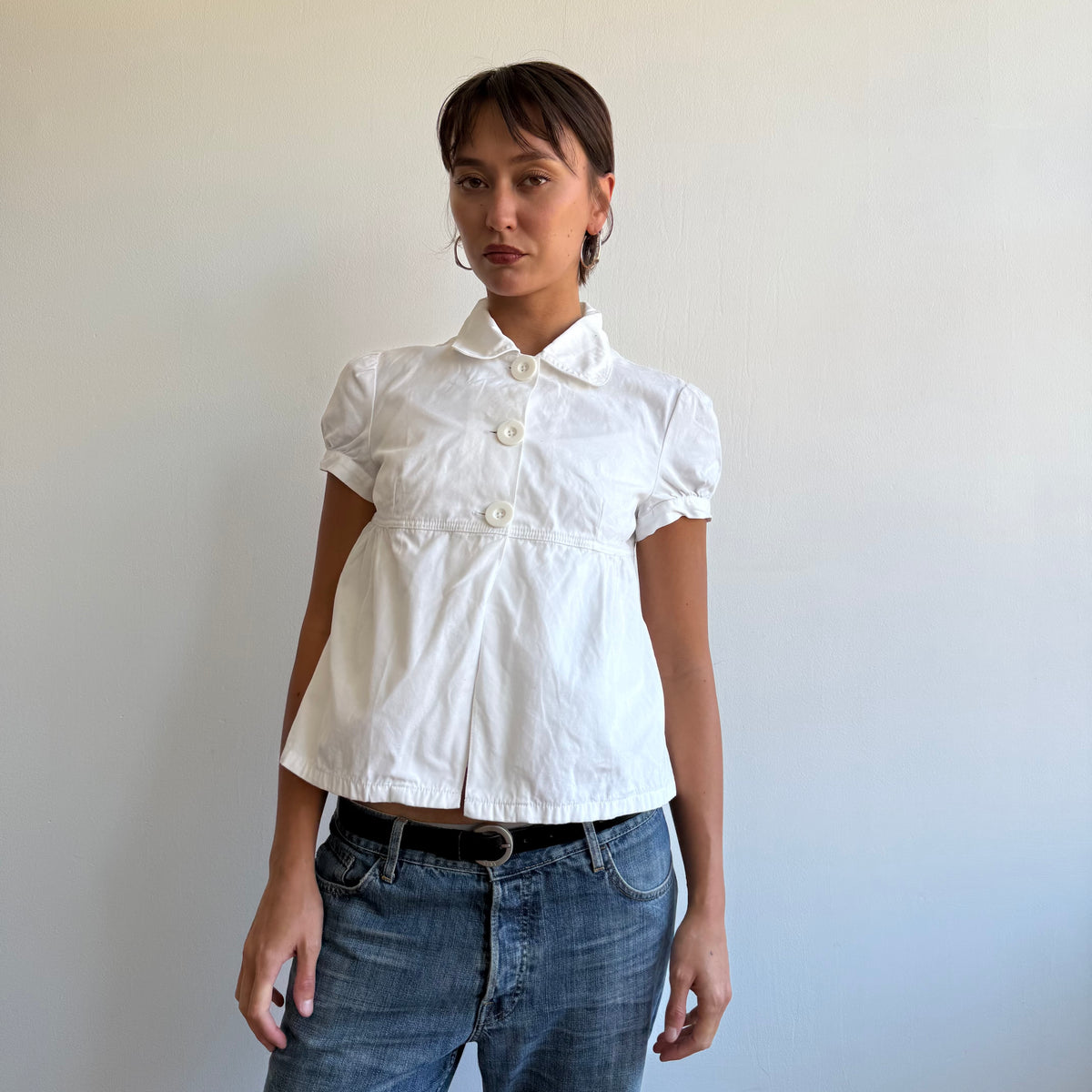 White short sleeve peacoat - Size M