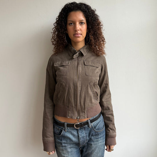 Brown cargo bomber jacket - Size S
