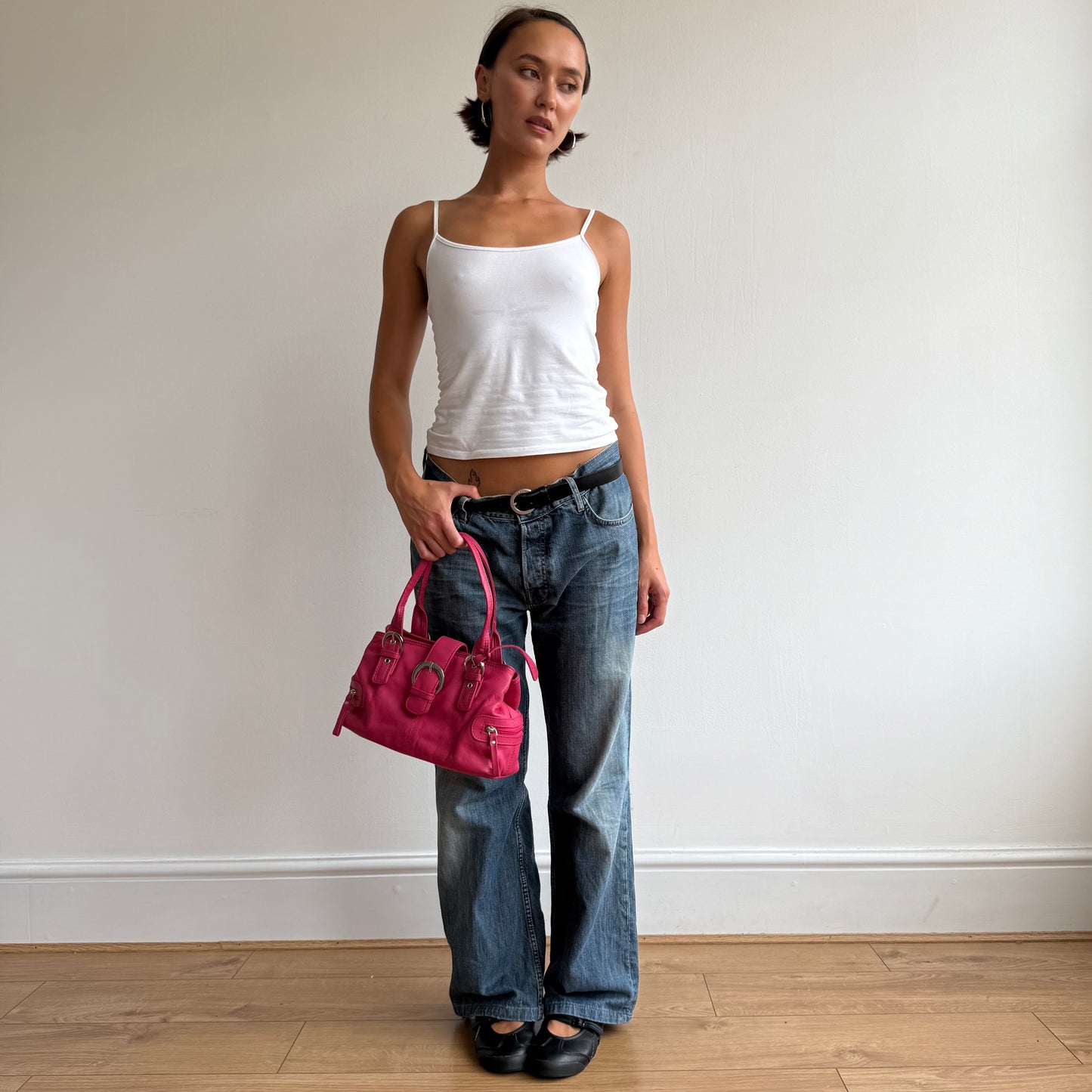 Hot pink buckle bag - One Size