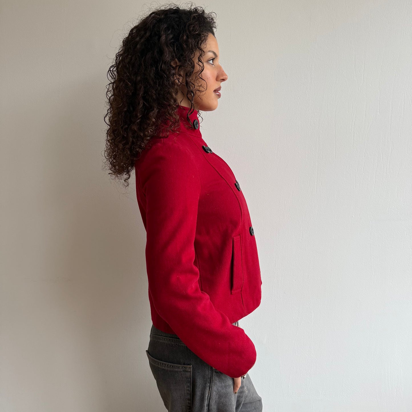 Red peacoat - Size S