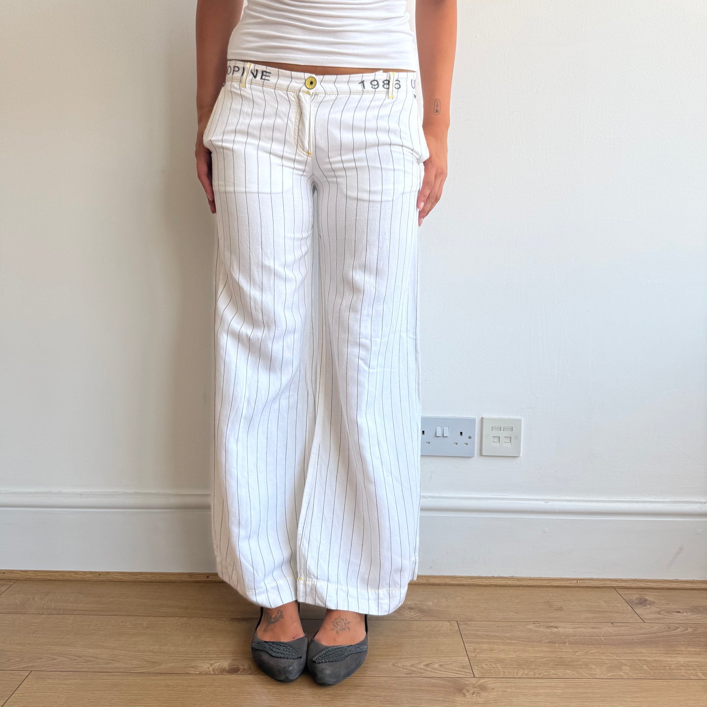 Cop Copine pinstripe linen trousers - Size S