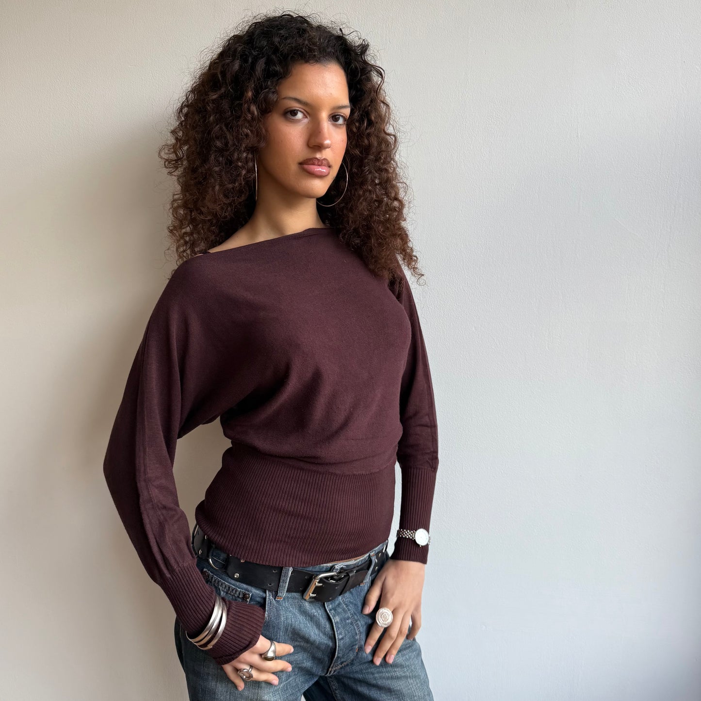 Brown slouchy knit - Size S