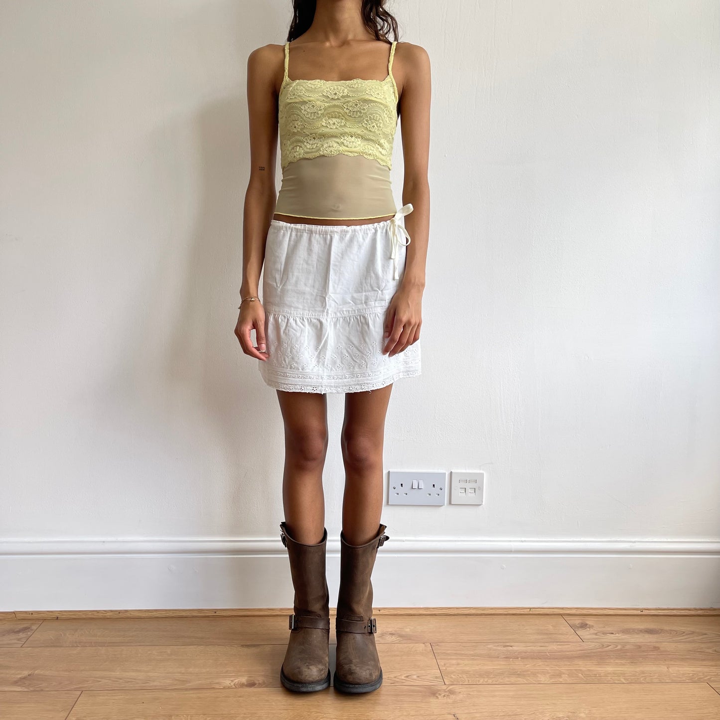 Yellow lace bustier cami - Size XS