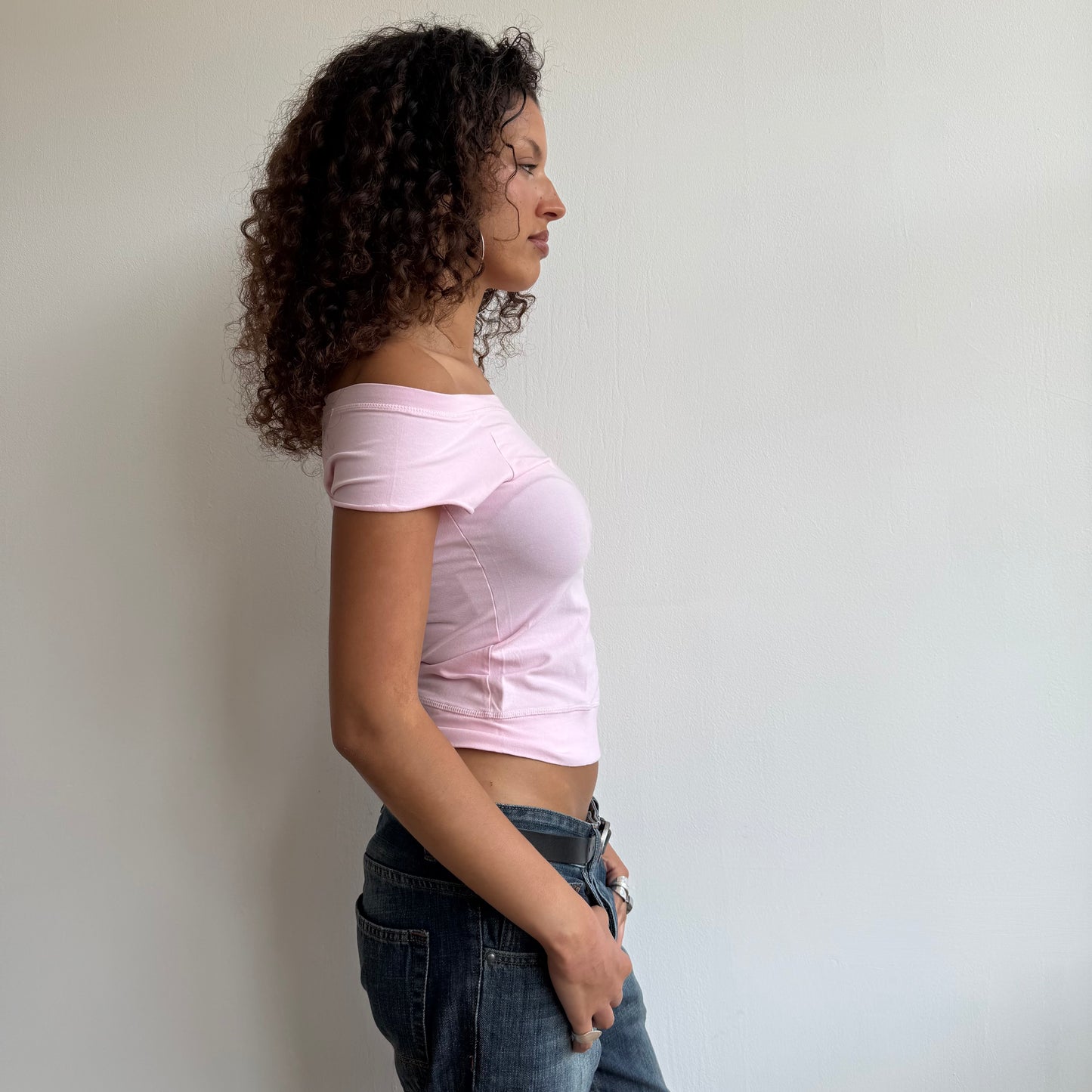 Pink bardot top - Size S