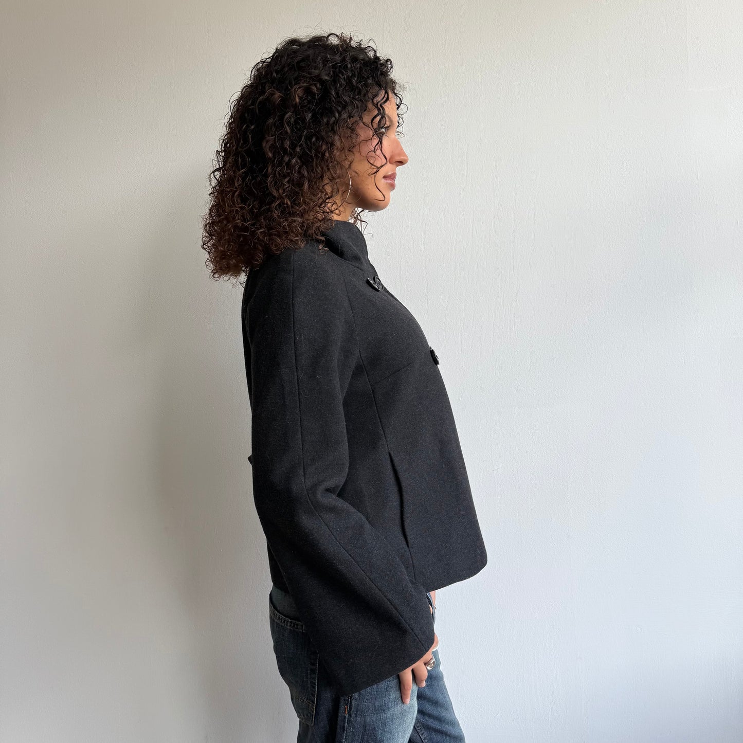 Charcoal wool peacoat - Size L