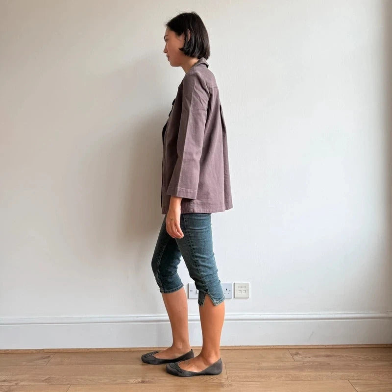 Brown long length peacoat - Size M