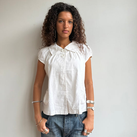 White short sleeve peacoat - Size M/L
