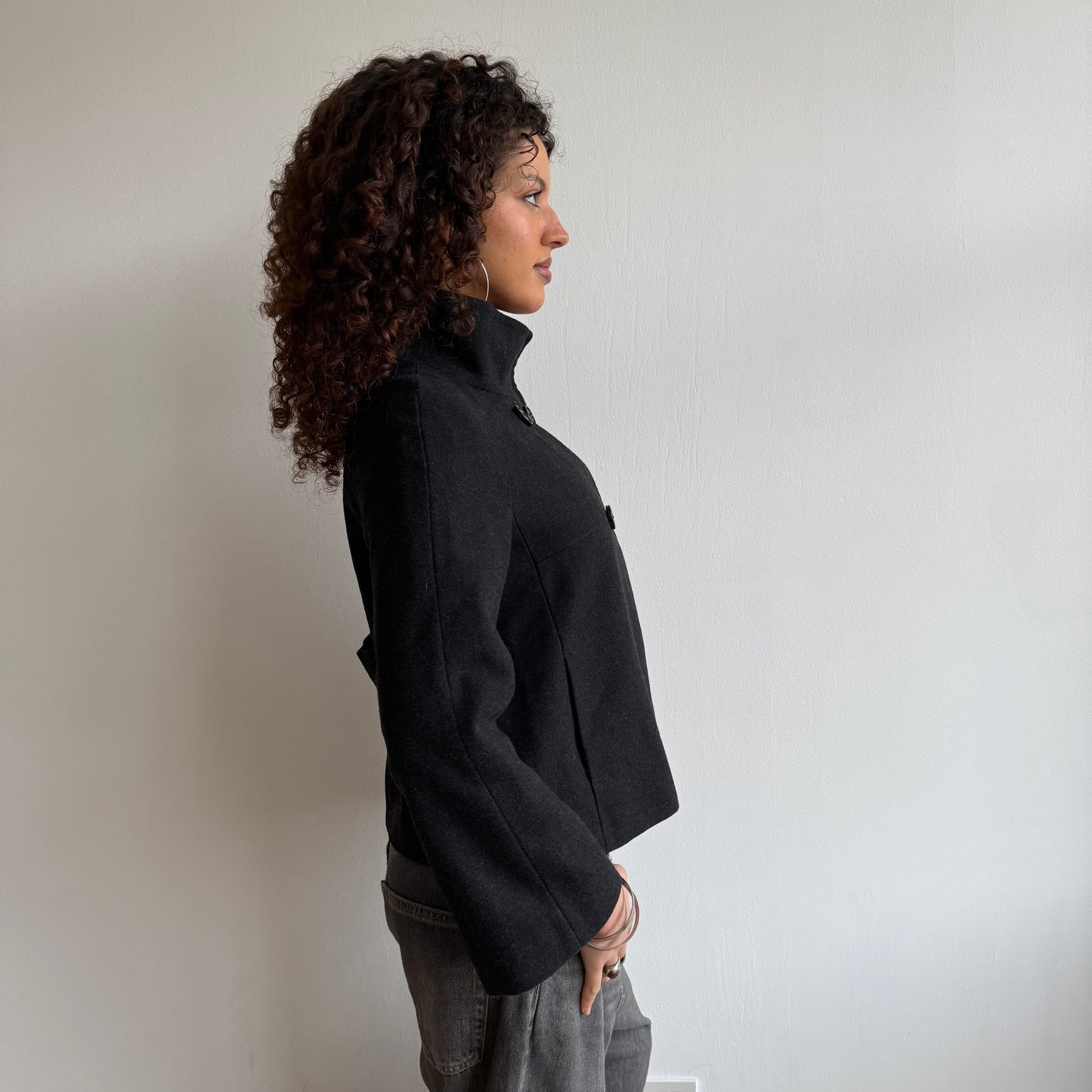 Charcoal grey peacoat - Size S