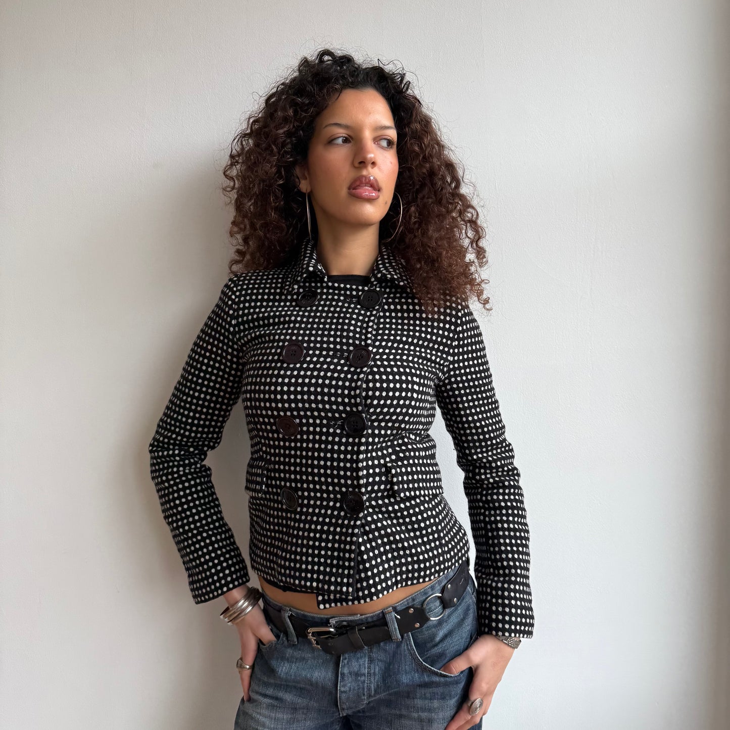 Polka dot peacoat - Size XS