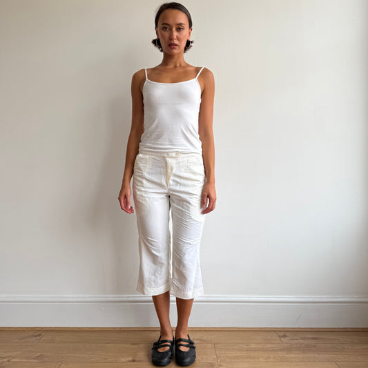 Cream Adidas wrap waist capris - Size S