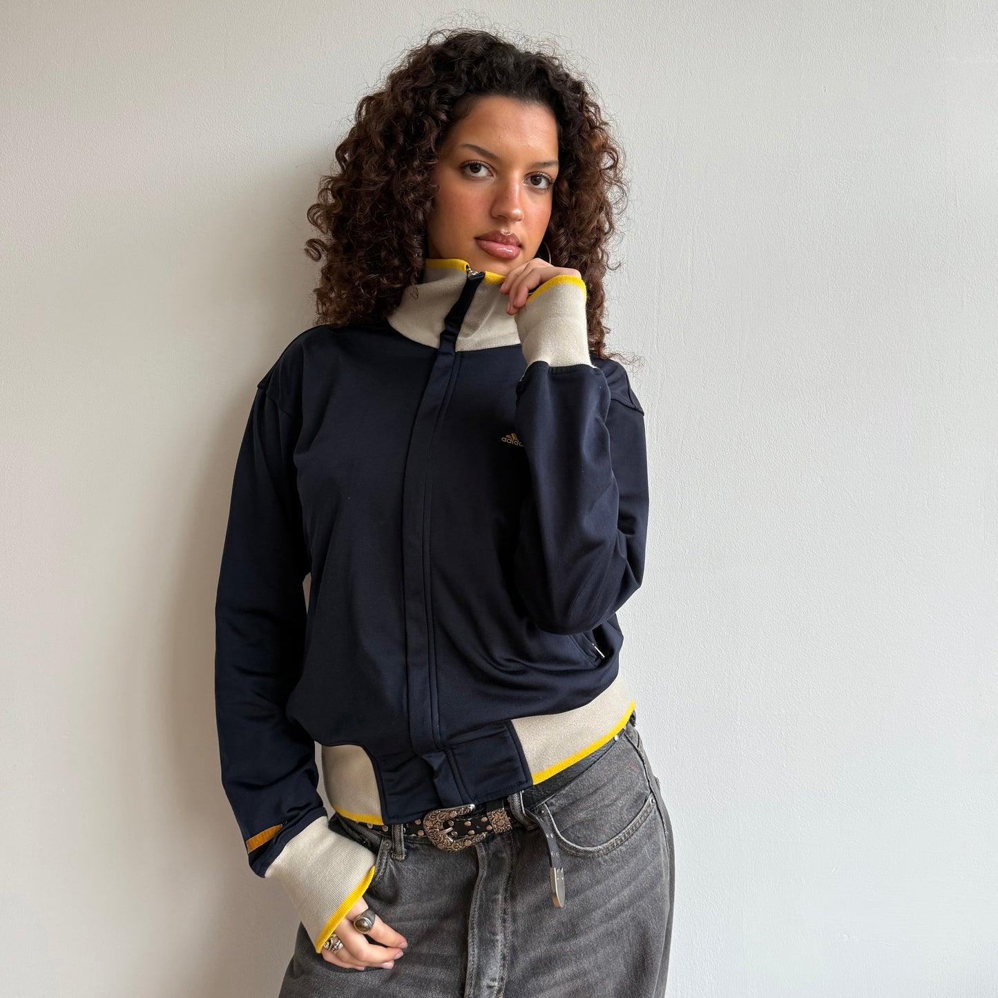 Navy Adidas track jacket - Size S