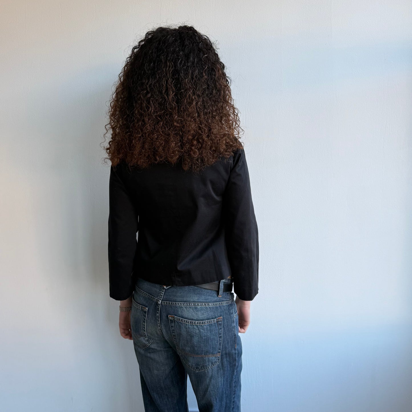 Black 3/4 sleeve peacoat - Size S/M